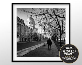 Montreal Photography Print, Bonsecours Market, Black and White