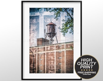 Water Tower, Van Horne Warehouse, Mile End, Montreal, Photography, Home Decoration, Photo Print, Printed Photo, Wall Fine Art,Julien Bastide