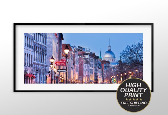 Montreal Old Port Panoramic Photo Print, La Commune Street