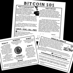 May include: A colorful infographic about Bitcoin, a digital currency. The infographic explains what Bitcoin is, how it works, and who created it. It also includes a section on mining Bitcoin and the consensus methodologies used to secure the network.