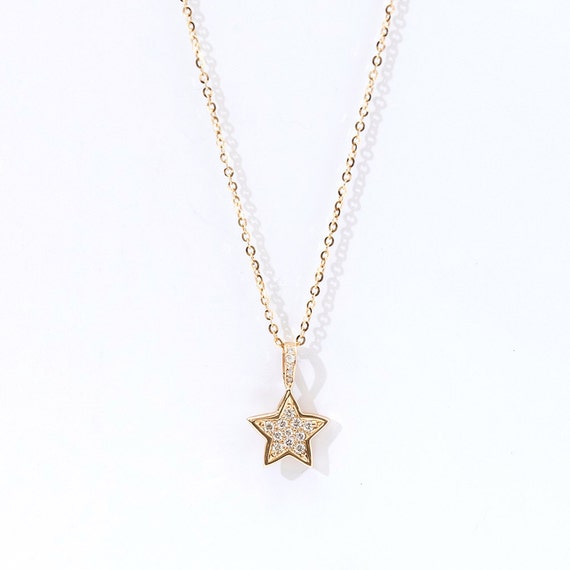 Star Charm Diamond Necklace | Etsy
