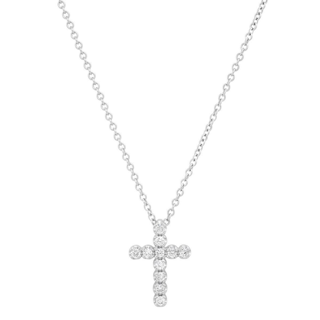 Mini Diamond Cross Necklace / Cross Charm Necklace Etsy