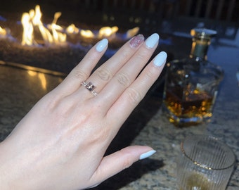1 ct. Princess Cut Morganite Diamond Pave Ring