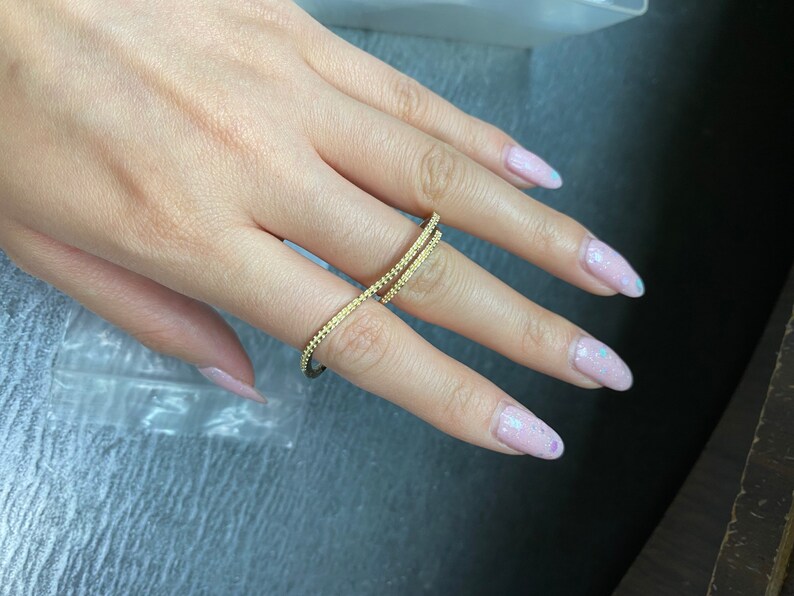 Diamond Two Finger Ring Etsy