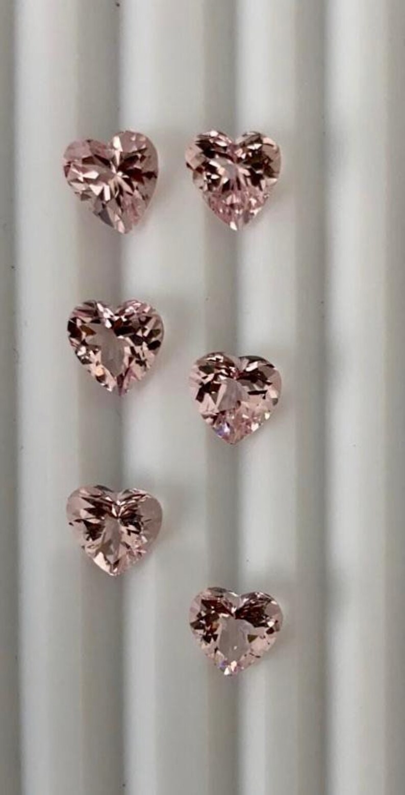 1.05 Cts. Heart Morganite Diamond Ring image 5