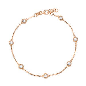 Bezel Set Diamant Armband / Luxusgeschenk / Geschenk für Sie / TCW 0.70- 0.75 ct