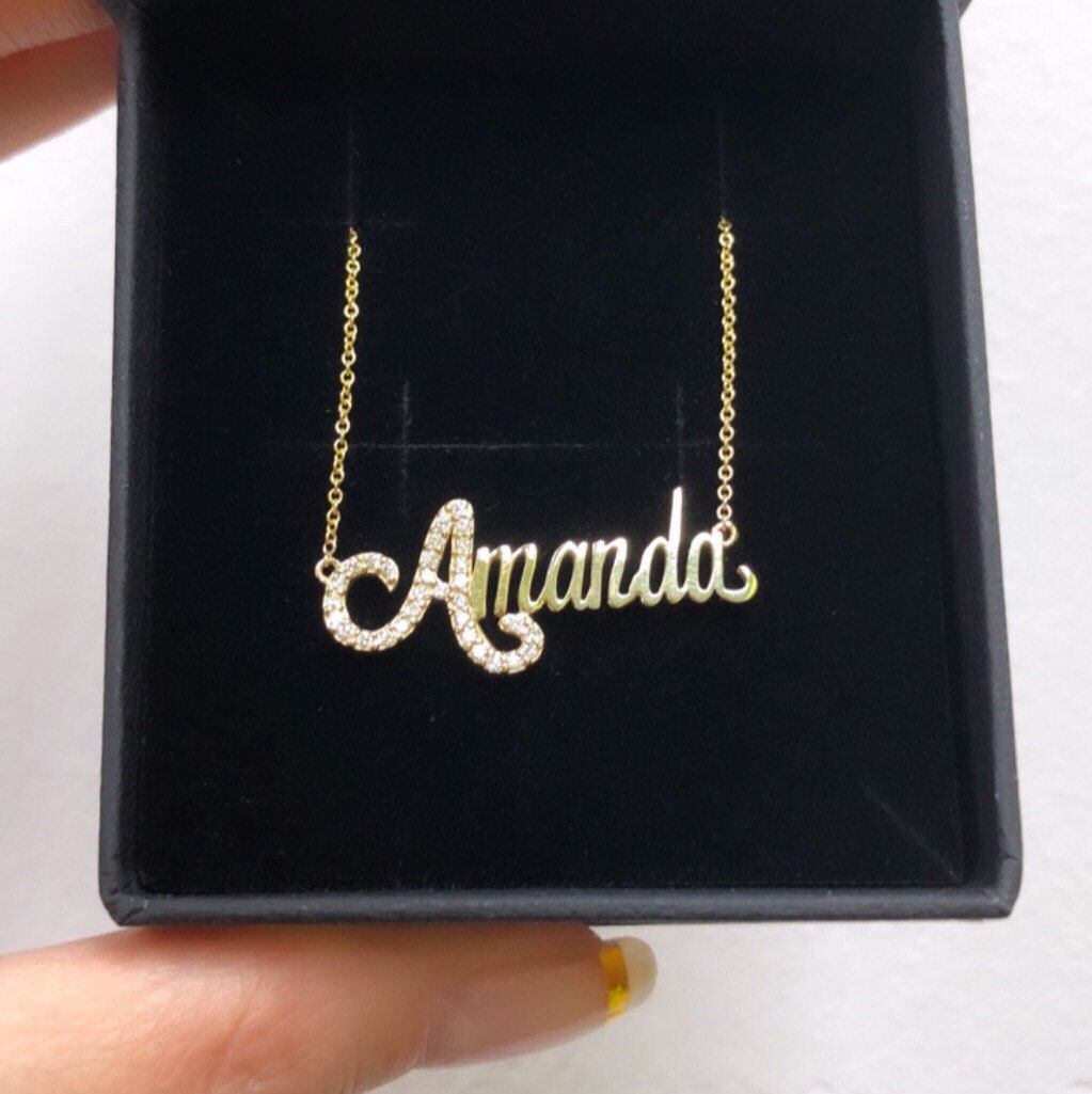 One Letter Diamond Pave
