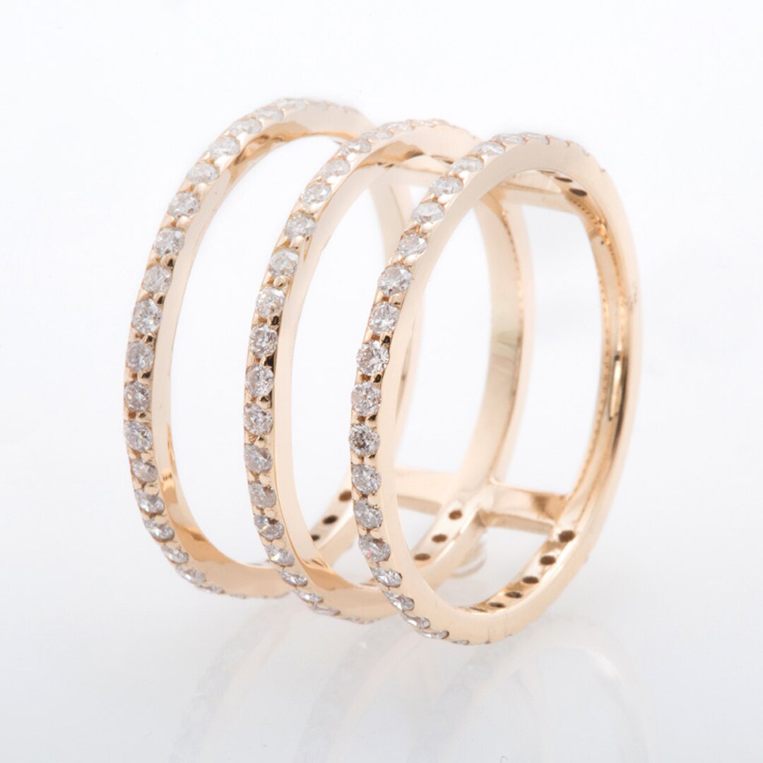 Tier Shape Diamond Rings Three Tier Diamond Ring - Etsy
