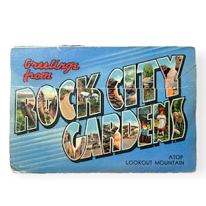 Antique Rock City Gardens Postcard Souvenir Folder - 1940s