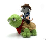 Sheriff Mouse and Turtle - amigurumi crochet pattern