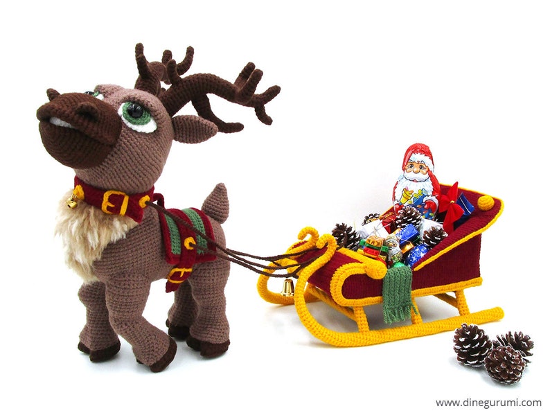 Reindeer Sleigh amigurumi crochet pattern from Dinegurumi direct download PDF in german and english image 6