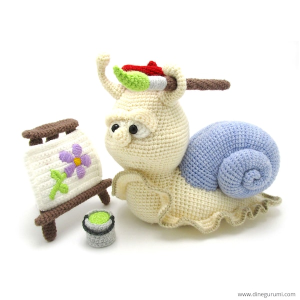 Pablo the Snail - amigurumi crochet pattern from Dinegurumi - direct download - PDF in german and english