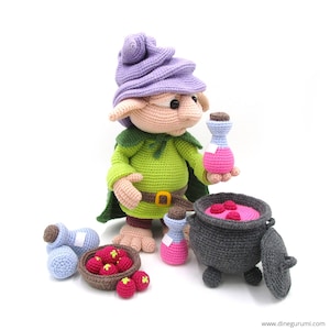 Poison Dwarf - amigurumi crochet pattern from Dinegurumi - direct download - PDF in german and english