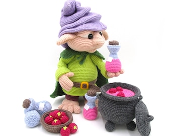 Poison Dwarf - amigurumi crochet pattern from Dinegurumi - direct download - PDF in german and english