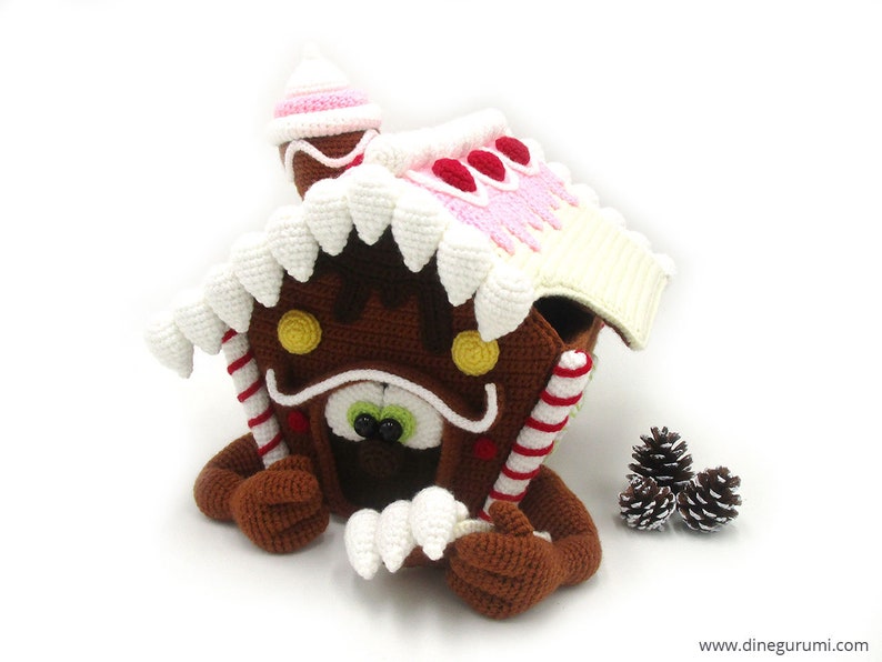 Gingerbread House amigurumi crochet pattern from Dinegurumi, german english image 5