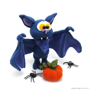 Fledermaus - Amigurumi Häkelanleitung - Halloween - Dekoration - mit Kürbis - Sofortdownload - PDF in deutsch und englisch