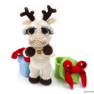 Klein rendier Amigurumi haakpatroon van Dinegurumi Instant download PDF in het Duits en Engels afbeelding 2