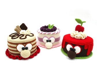 Tartas - Patrón de crochet Amigurumi de Dinegurumi - Descarga instantánea - PDF en alemán e inglés