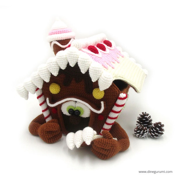 Gingerbread House - amigurumi crochet pattern from Dinegurumi - direct download - PDF in german and english