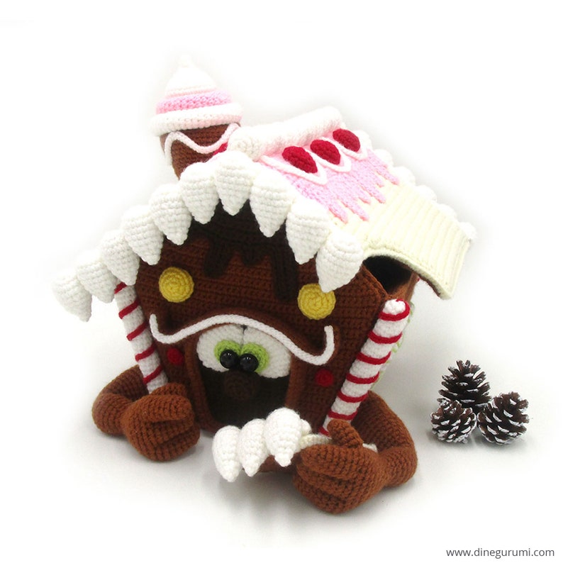 Gingerbread House amigurumi crochet pattern from Dinegurumi, german english image 1