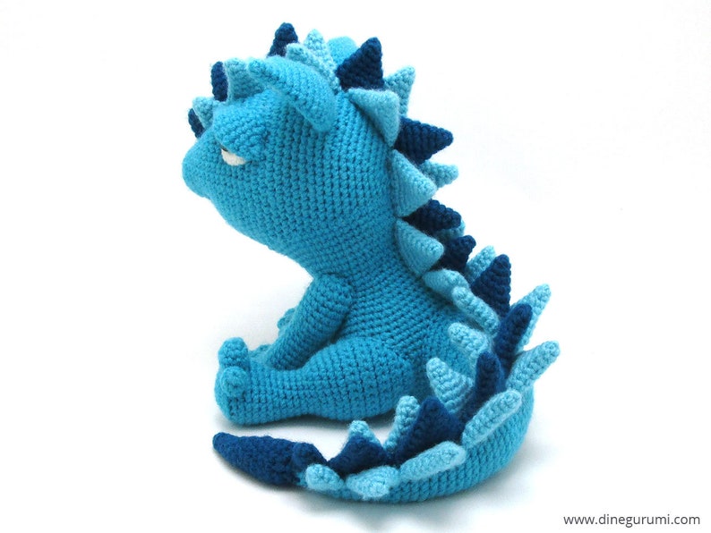 Spikey Patrón de crochet Amigurumi de Dinegurumi Descarga instantánea PDF en alemán e inglés imagen 5