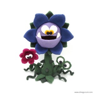 Scary Flower - amigurumi crochet pattern - halloween - carnivorous plant - horror - decoration - direct download - PDF in german and english