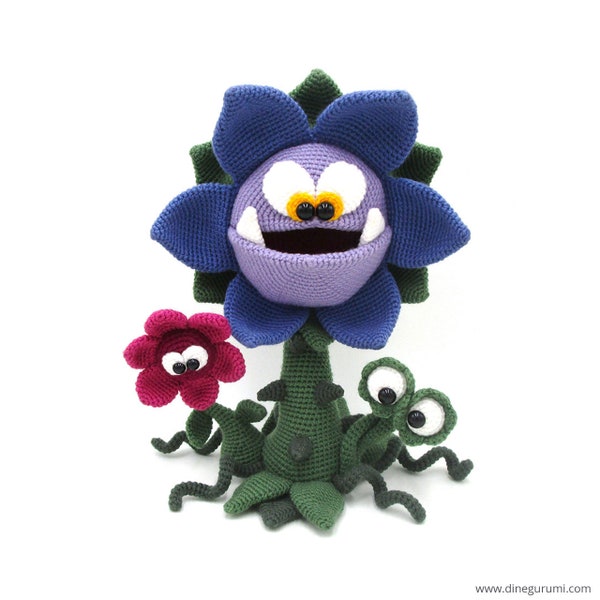 Scary Flower - amigurumi crochet pattern from Dinegurumi - direct download - PDF in german and english