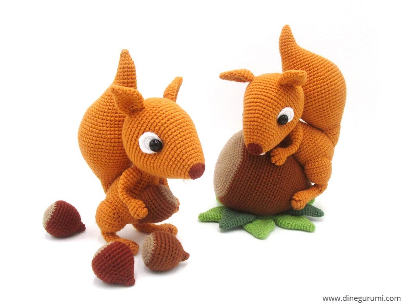 Squirrels amigurumi crochet pattern from Dinegurumi direct download PDF in german and english image 5