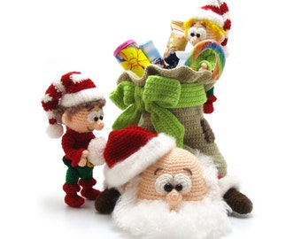 Santa Claus - amigurumi crochet pattern, christmas, gift, present, elf, Dinegurumi, pdf, download, german, english