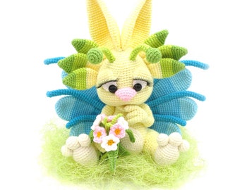 Flora - amigurumi crochet pattern - spring - bunny - garden - fantasy - butterfly - direct download - PDF in german and english