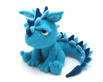 Spikey - amigurumi crochet pattern - grumpy dragon - dino - fantasy - cute gift or decoration - direct download - PDF in german and english