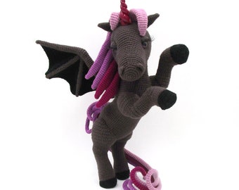 Dark Unicorn - amigurumi crochet pattern from Dinegurumi - direct download - PDF in german and english
