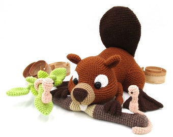 Beaver - amigurumi crochet pattern from Dinegurumi - direct download - PDF in german and english