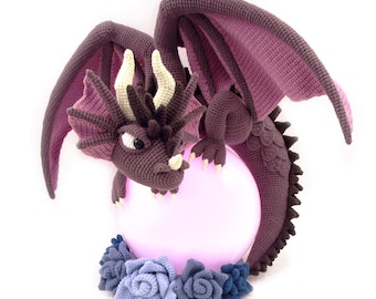 Lampe dragon - Patron au crochet Amigurumi de Dinegurumi - Téléchargement instantané - PDF en allemand et anglais