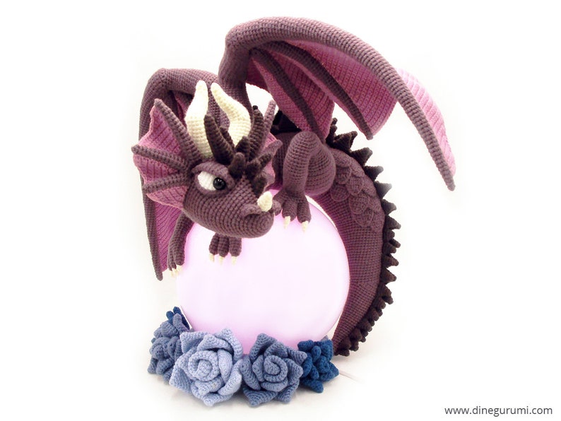 Lampe Dragon Modèle de crochet Amigurumi par Dinegurumi, allemand anglais image 2