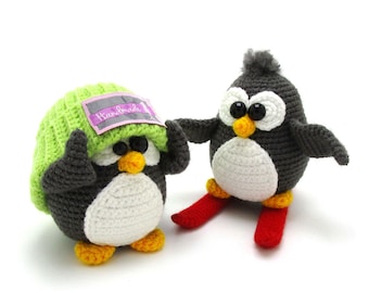 Penguins - amigurumi crochet pattern from Dinegurumi - direct download - PDF in german and english