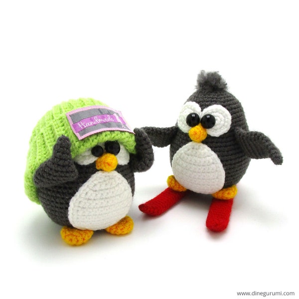 Penguins - amigurumi crochet pattern from Dinegurumi - direct download - PDF in german and english