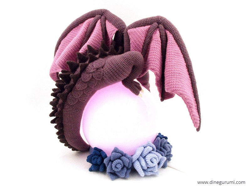 Lampe Dragon Modèle de crochet Amigurumi par Dinegurumi, allemand anglais image 3