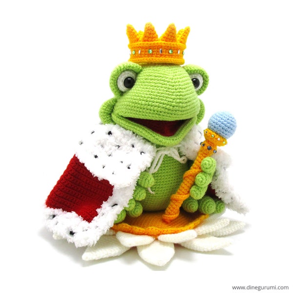 Froschkönig - Amigurumi Häkelanleitung von Dinegurumi - Sofortdownload - PDF in deutsch und englisch