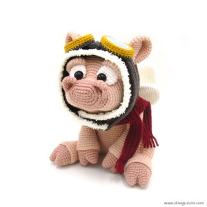 Flying Pig - amigurumi crochet pattern from Dinegurumi - direct download - PDF in german and english