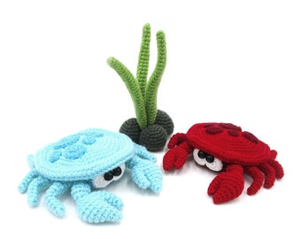 Petits crabes - Patron au crochet Amigurumi de Dinegurumi - Téléchargement instantané - PDF en allemand et anglais