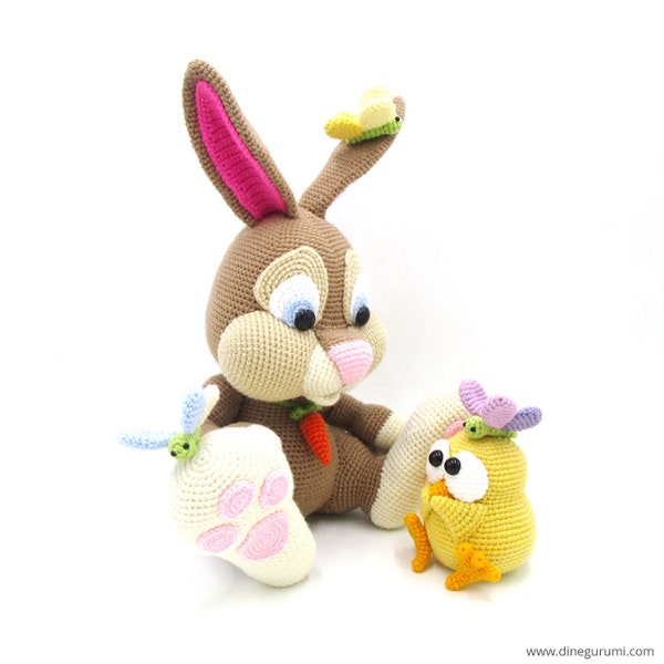 Hase XL - Amigurumi Häkelanleitung von Dinegurumi - Sofortdownload - PDF in deutsch und englisch