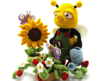 Busy Bee - Modèle de crochet Amigurumi de Dinegurumi - Téléchargement instantané - PDF en allemand et anglais