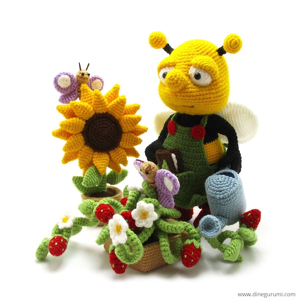 Busy Bee - amigurumi crochet pattern from Dinegurumi - direct download - PDF in german and english