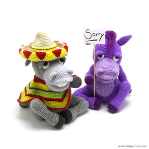 Donkey - amigurumi crochet pattern from Dinegurumi - direct download - PDF in german and english