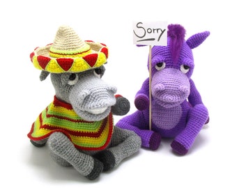 Âne - Modèle de crochet Amigurumi de Dinegurumi, allemand anglais