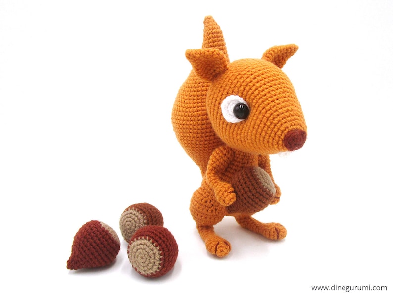 Squirrels amigurumi crochet pattern from Dinegurumi direct download PDF in german and english image 4