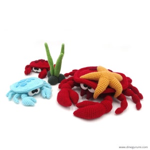 Crabs - amigurumi crochet pattern - large and small figures included - zodiac - direct download - PDF in german and english