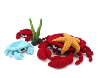 Crabs - amigurumi crochet pattern from Dinegurumi - direct download - PDF in german and english