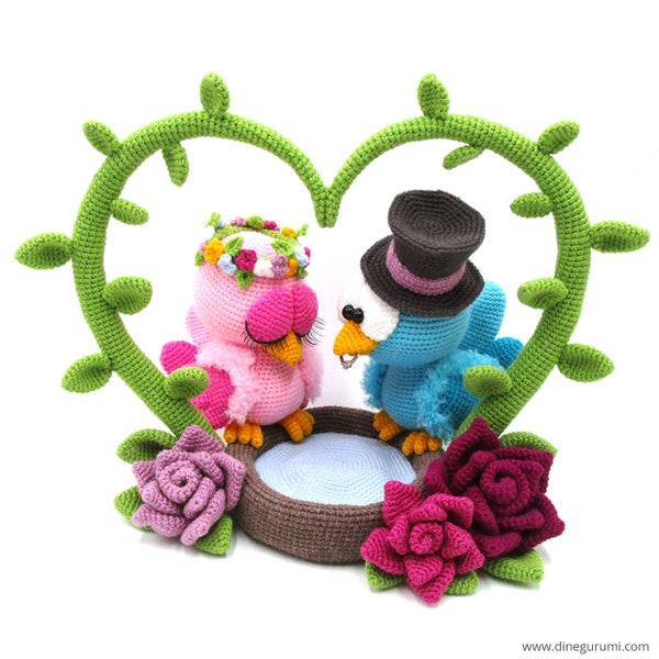 Vogelhochzeit - Amigurumi Häkelanleitung von Dinegurumi - Sofortdownload - PDF in deutsch und englisch